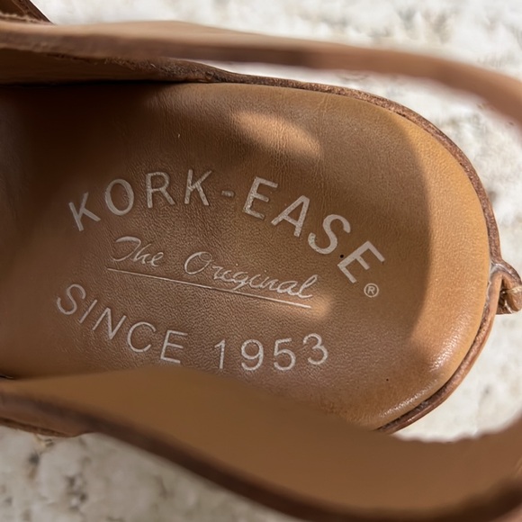 KORK EASE TAN GENUINE LEATHER PLATFORM SANDALS - Picture 4 of 7